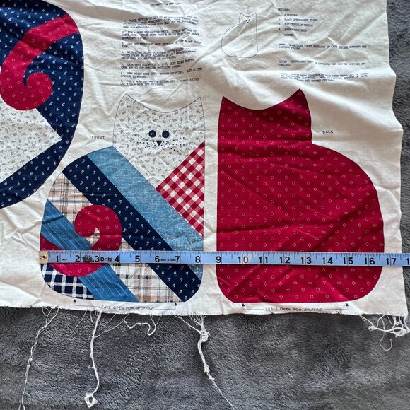 Patchwork Quilt Cats Vintage Cranston Print‎ Quick Sew Panel NOS - Picture 9 of 10